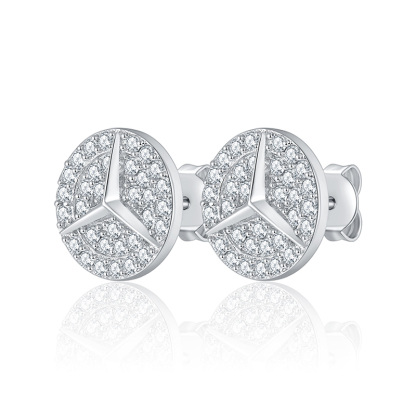 Sotiya Round Cut Moissanite Stud Earrings Sterling Silver-Sotiya