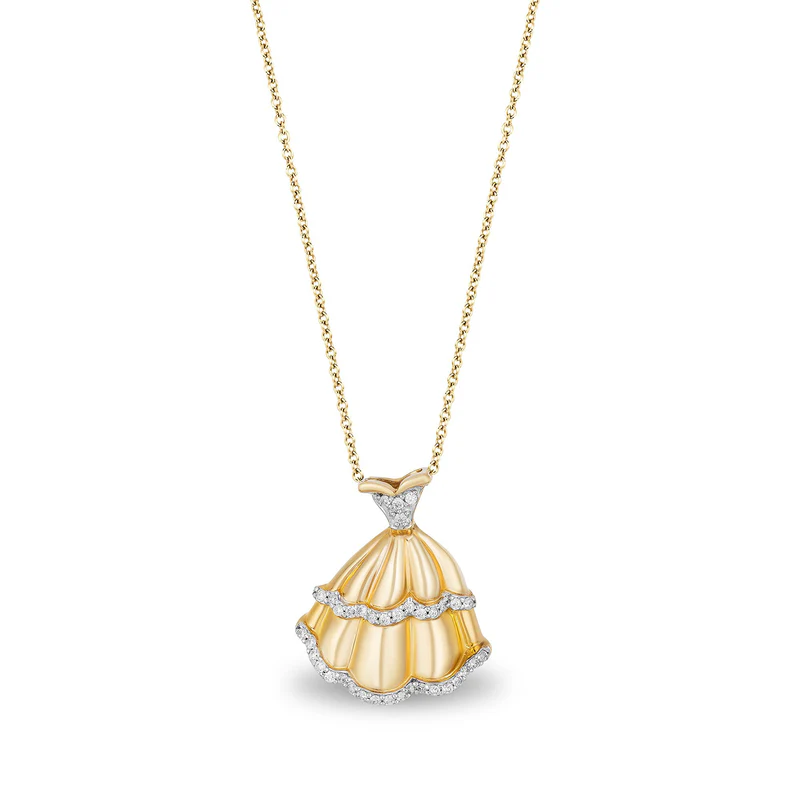 Sotiya Best Buds Princess Gorgeous Dress Design Pendant Necklace 18K Gold Over Sterling Silver-Sotiya