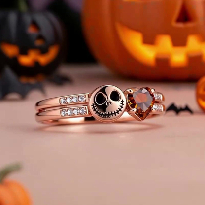 Sotiya Coffee Heart Cut Skull Inspired Cocktail Ring Sterling Silver-Sotiya