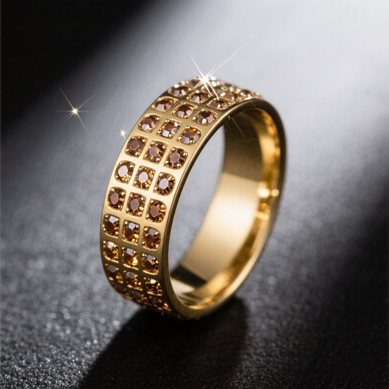 Sotiya Cluster Coffee Men's Wedding Ring Eternity Band Sterling Silver-Sotiya