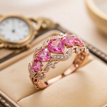 Sotiya Heart Cut Vintage Filigree Wedding Ring Band Sterling Silver-Sotiya