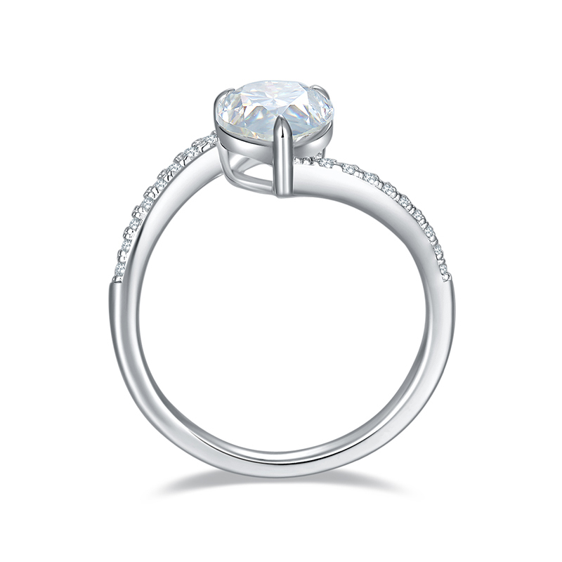 Sotiya Bypass Pear Cut Moissanite Engagement Ring Sterling Silver-Sotiya