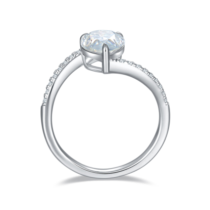 Sotiya Bypass Pear Cut Moissanite Engagement Ring Sterling Silver-Sotiya