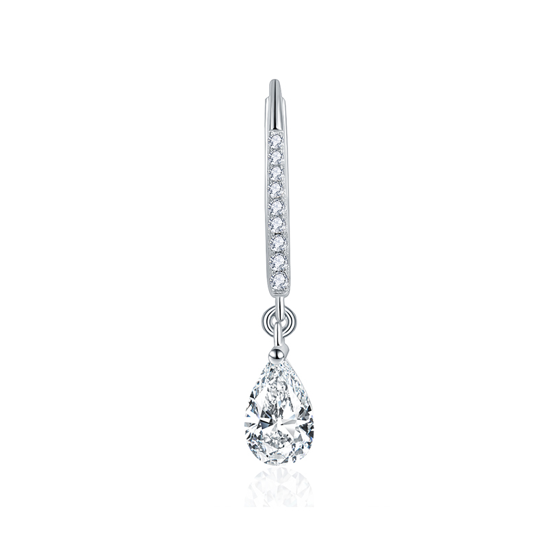 Sotiya Pear Cut Moissanite Drop Earrings Sterling Silver-Sotiya