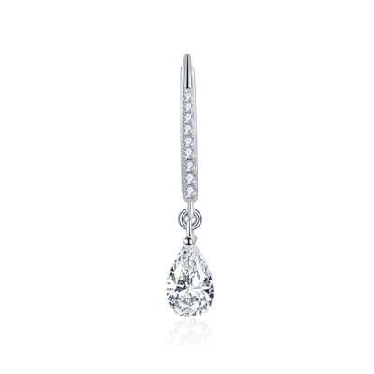 Sotiya Pear Cut Moissanite Drop Earrings Sterling Silver-Sotiya