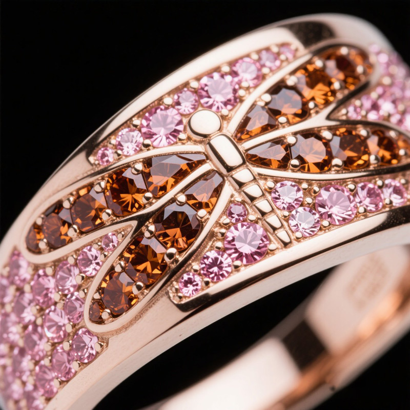 Sotiya Dragonfly Coffee Women's Wedding Ring Sterling Silver-Sotiya