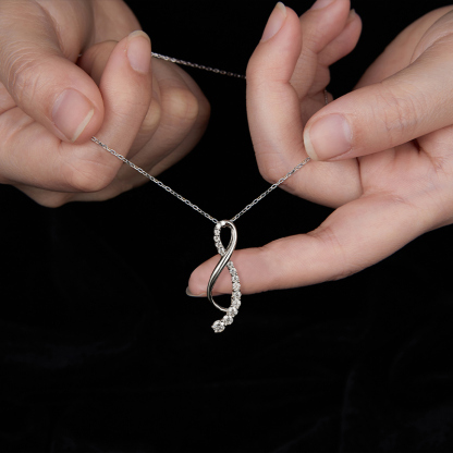 Sotiya Infinity Design Moissanite Necklace Sterling Silver-Sotiya