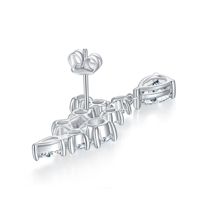 Sotiya Vintage Pear Cut Moissanite Drop Earrings Sterling Silver-Sotiya