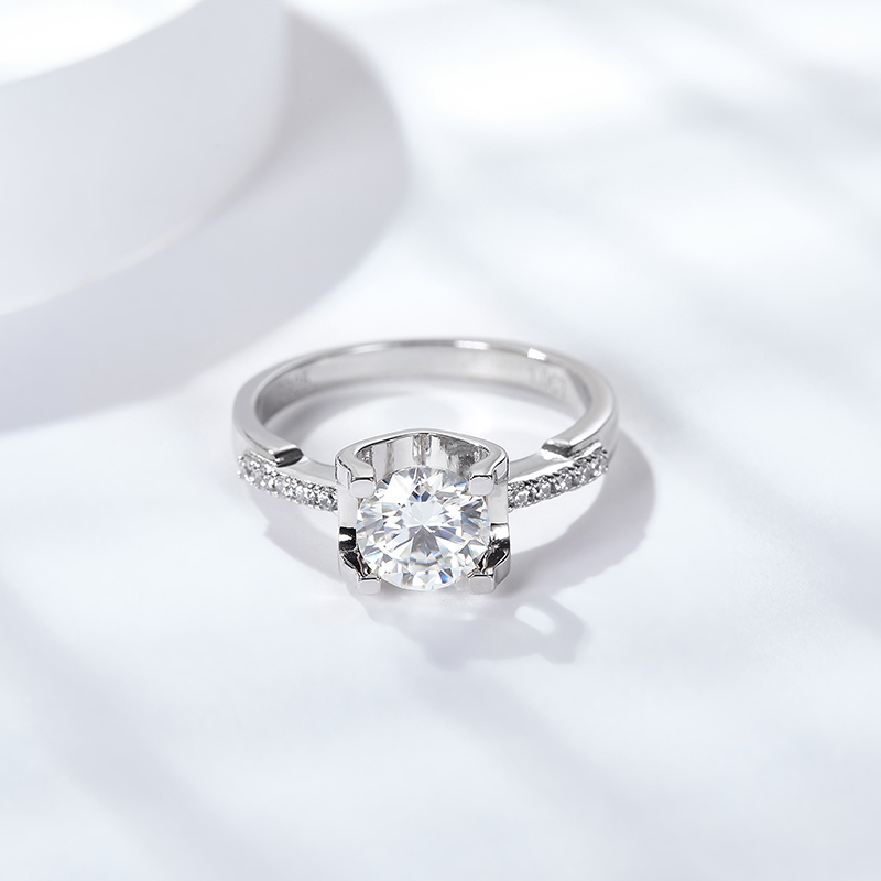 Sotiya Round Cut Moissanite Cow Head Engagement Ring Sterling Silver-Sotiya