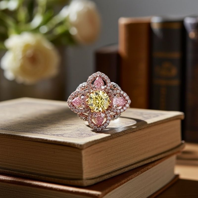 Sotiya Four Leaf Clover Round Cut Engagement Ring Sterling Silver-Sotiya