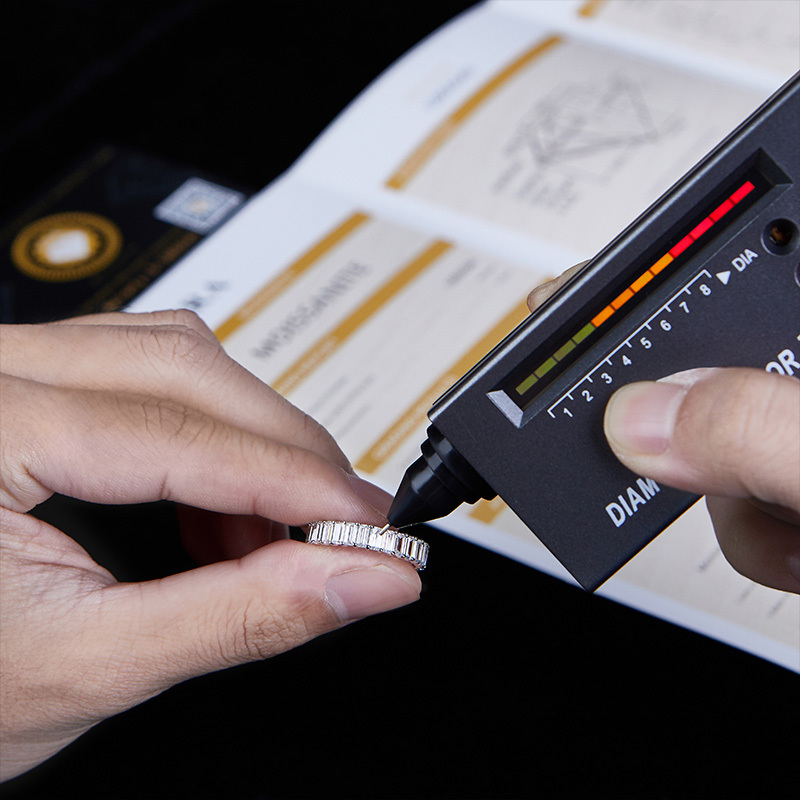 Sotiya Emerald Cut Moissanite Eternity Ring Sterling Silver-Sotiya