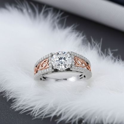 Sotiya Vintage Celtic Knot Round Cut Engagement Ring Sterling Silver-Sotiya