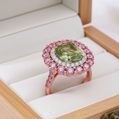 Sotiya Cathedral Cushion Cut Multi Colored Engagement Ring Sterling Silver-Sotiya