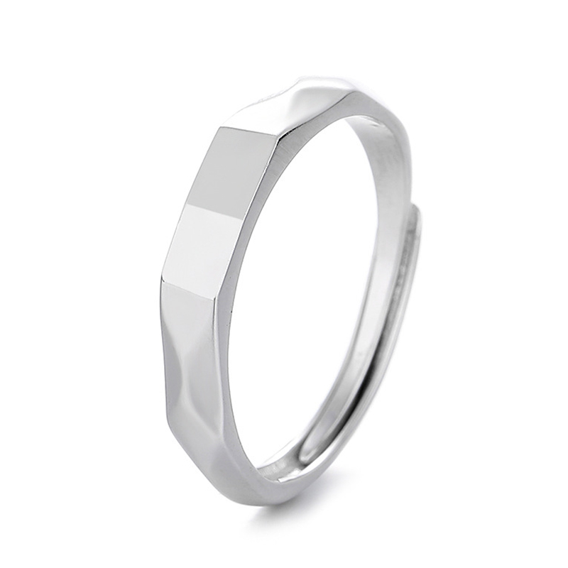 Sotiya "I Love" Secret Projection Adjustable Men's Wedding Ring Sterling Silver-Sotiya
