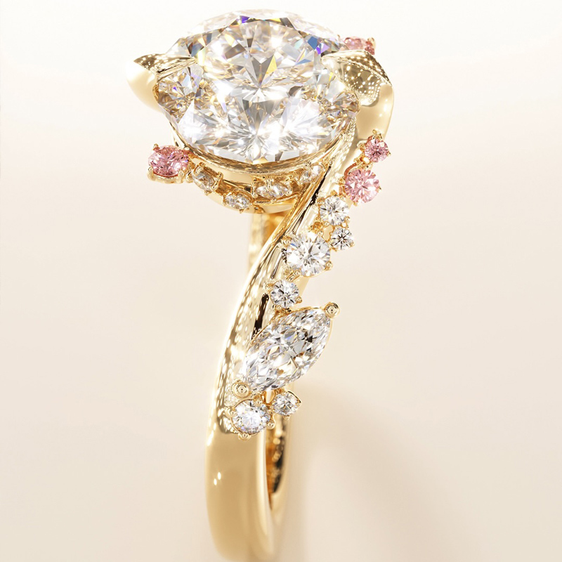 Sotiya Bypass Sidestones Round Cut Engagement Ring Sterling Silver-Sotiya