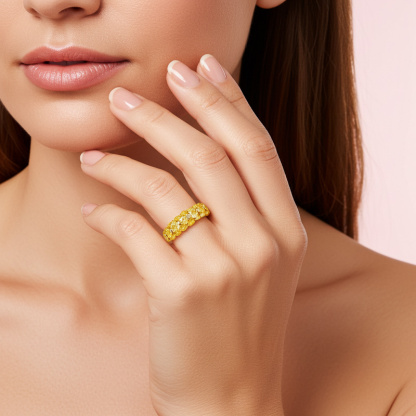 Sotiya Fully Inlaid Women's Wedding Ring Eternity Band Sterling Silver-Sotiya