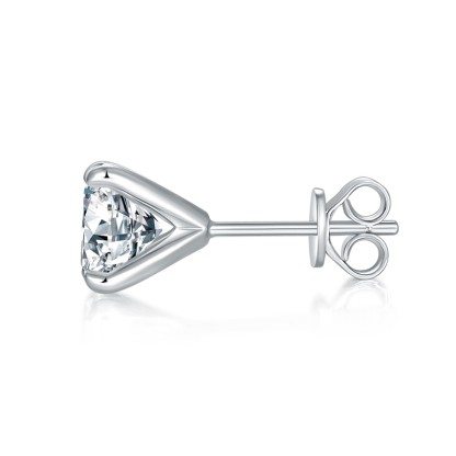 Sotiya Simple Solitaire Round Cut Moissanite Stud Earrings Sterling Silver-Sotiya