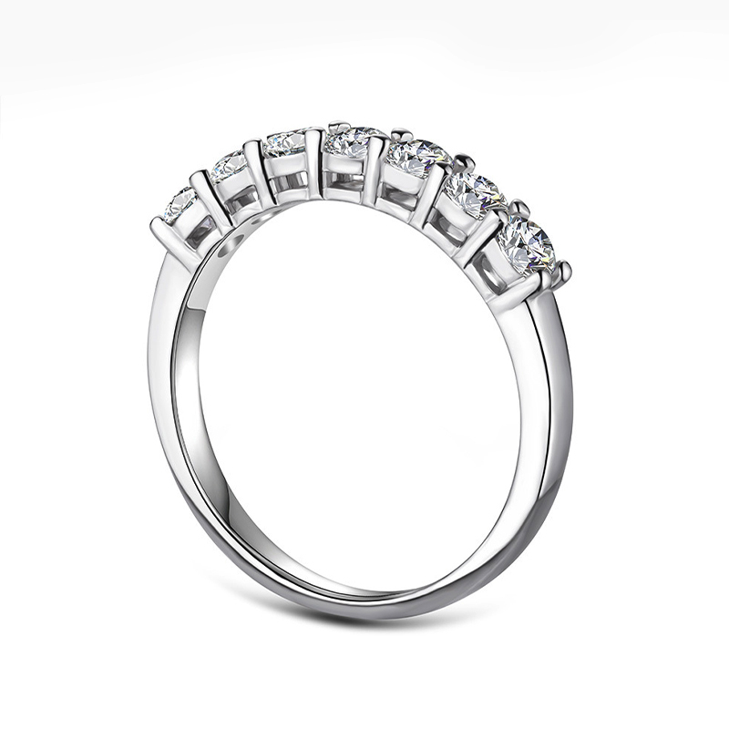 Sotiya Round Cut Moissanite Anniversary Ring Sterling Silver-Sotiya