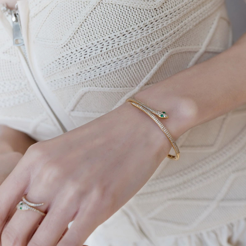 Sotiya Snake Open Bracelet Sterling Silver-Sotiya