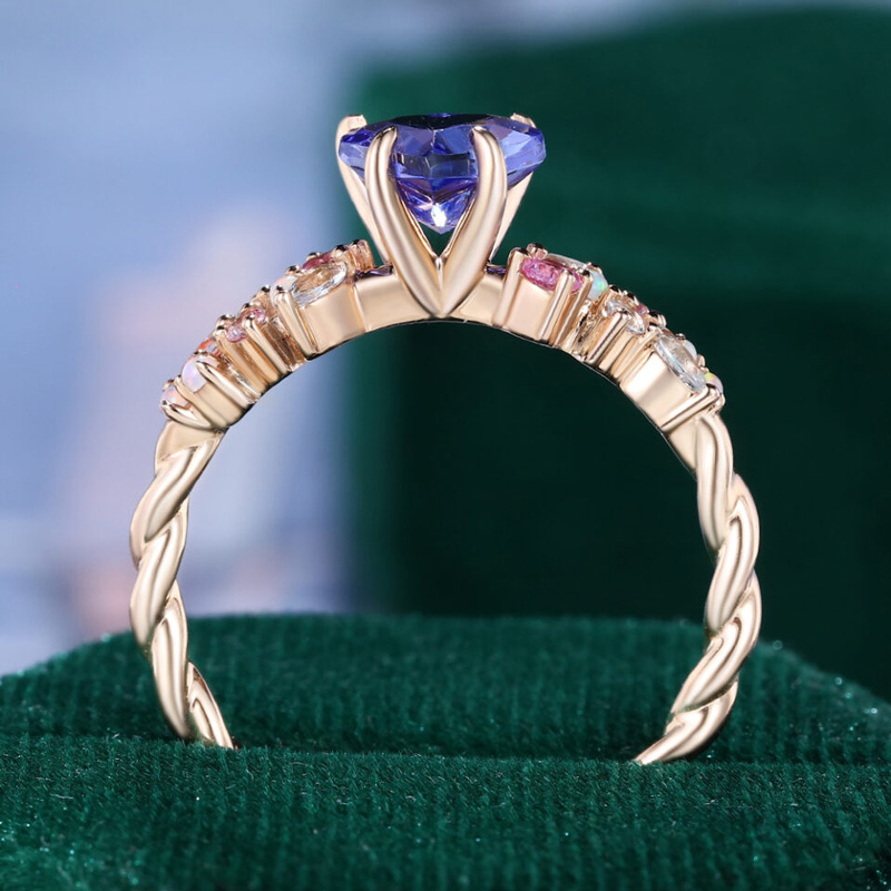 Sotiya Twisted Band Heart Cut Cluster Engagement Ring Sterling Silver-Sotiya