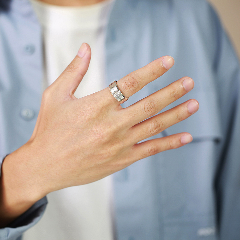 Sotiya 8mm Solitaire Men's Wedding Ring Stainless Steel-Sotiya