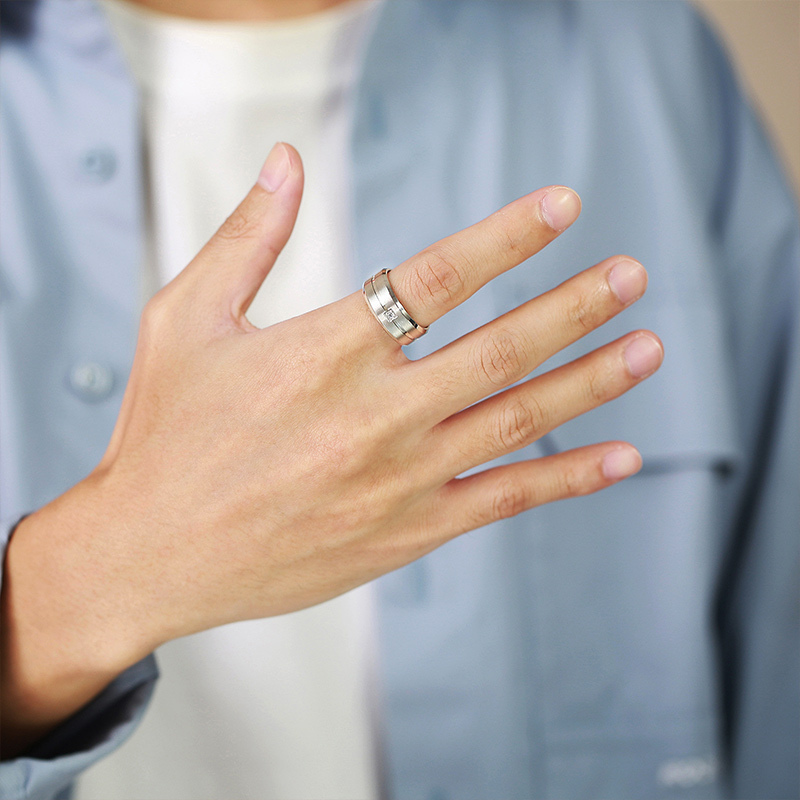 Sotiya 8mm Solitaire Men's Wedding Ring Stainless Steel-Sotiya