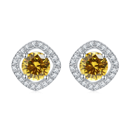 Sotiya 12 Birthstones Halo Round Cut Stud Earrings Sterling Silver-Sotiya