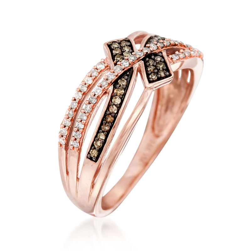 Sotiya Bypass Round Cut Coffee Women's Wedding Ring Sterling Silver-Sotiya