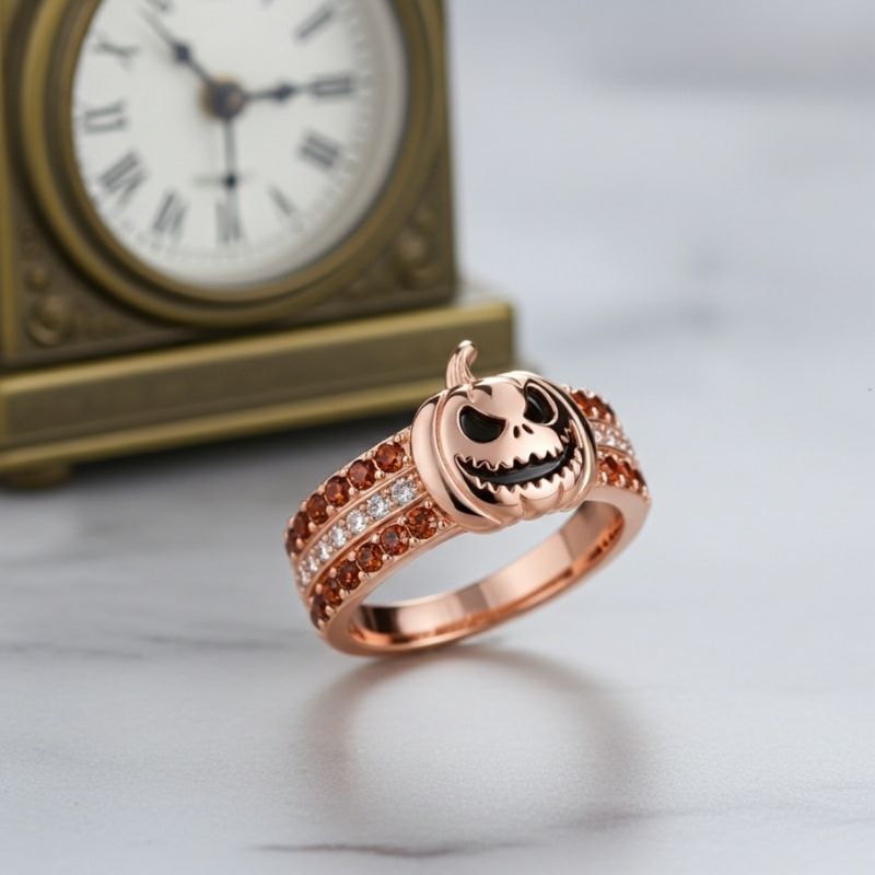Sotiya Chocolate Skull Pumpkin Inspired Cocktail Ring Sterling Silver-Sotiya