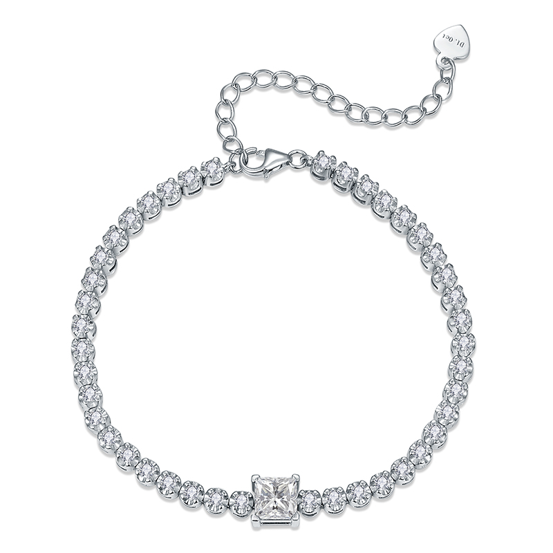 Sotiya Princess Cut Moissanite Tennis Bracelet Sterling Silver-Sotiya