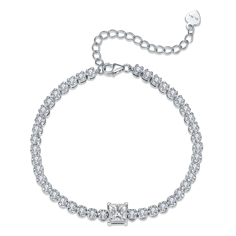 Sotiya Princess Cut Moissanite Tennis Bracelet Sterling Silver-Sotiya