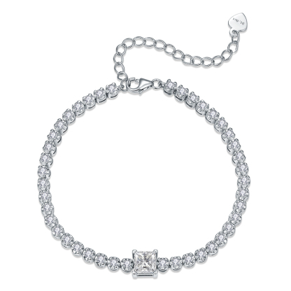 Sotiya Princess Cut Moissanite Tennis Bracelet Sterling Silver-Sotiya