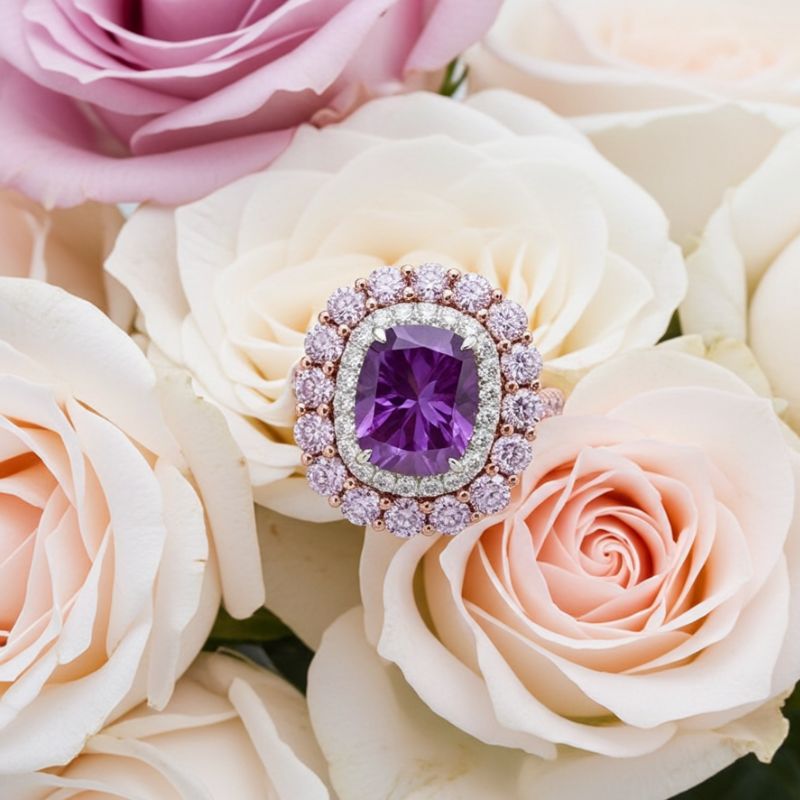 Sotiya Cathedral Double Halo Cushion Cut Engagement Ring Sterling Silver-Sotiya