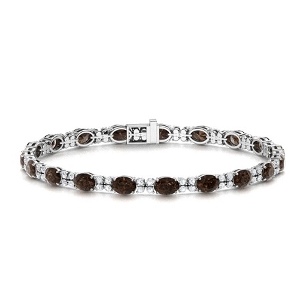 Sotiya Coffee Oval Cut Tennis Bracelet Sterling Silver-Sotiya