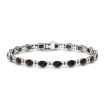 Sotiya Coffee Oval Cut Tennis Bracelet Sterling Silver-Sotiya