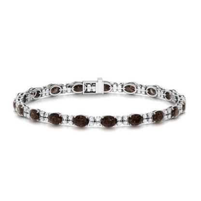 Sotiya Coffee Oval Cut Tennis Bracelet Sterling Silver-Sotiya