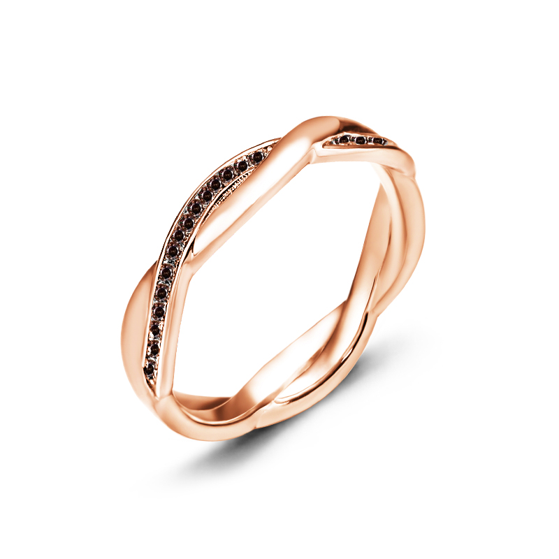 Sotiya Twist Coffee Women's Wedding Ring Sterling Silver-Sotiya