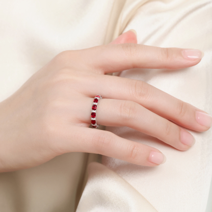 Sotiya Oval Cut Eternity Ring Sterling Silver