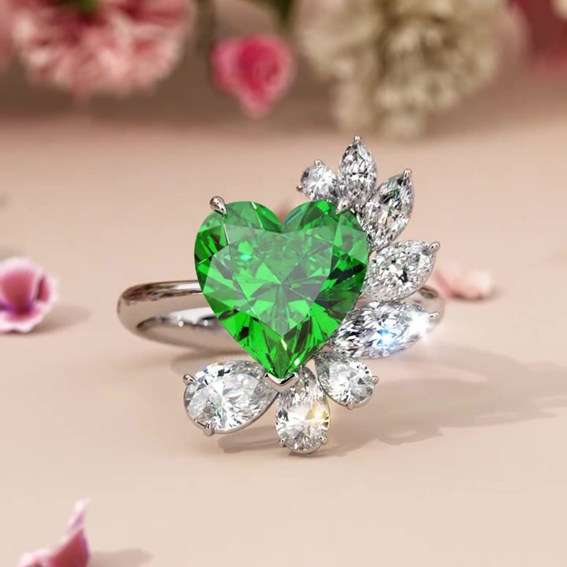 Sotiya Unique Heart Cut Engagement Ring Sterling Silver-Sotiya