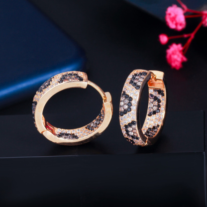 Sotiya Leopard Print Design Hoop Earrings-Sotiya