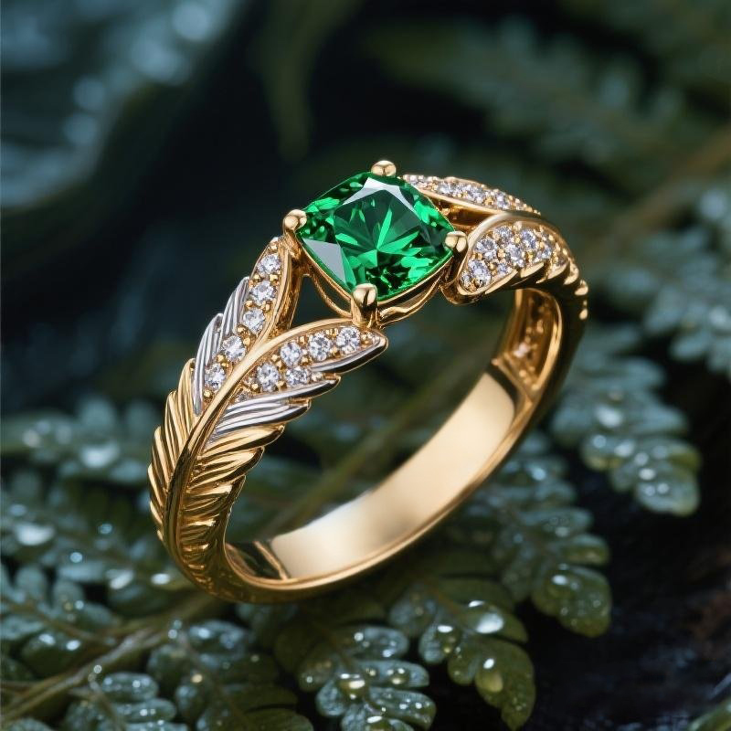 Sotiya Best Buds Princess Inspired Feather Design Cushion Cut Cocktail Ring Sterling Silver-Sotiya