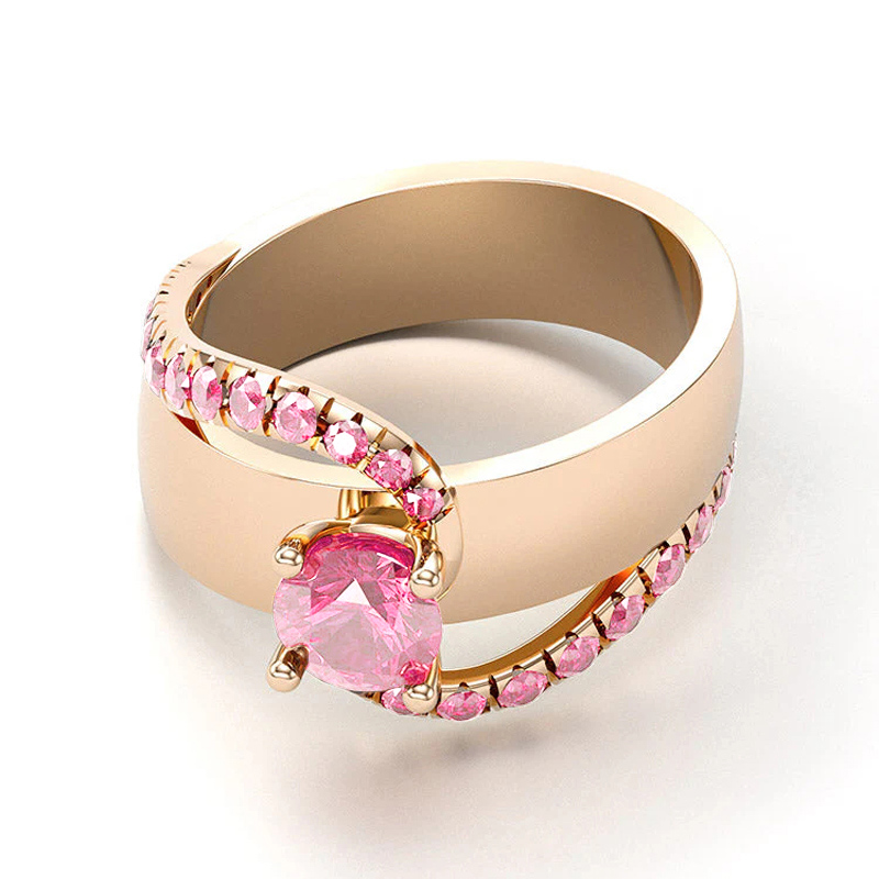 Sotiya Bypass Round Cut Cigar Coffee Engagement Ring Sterling Silver