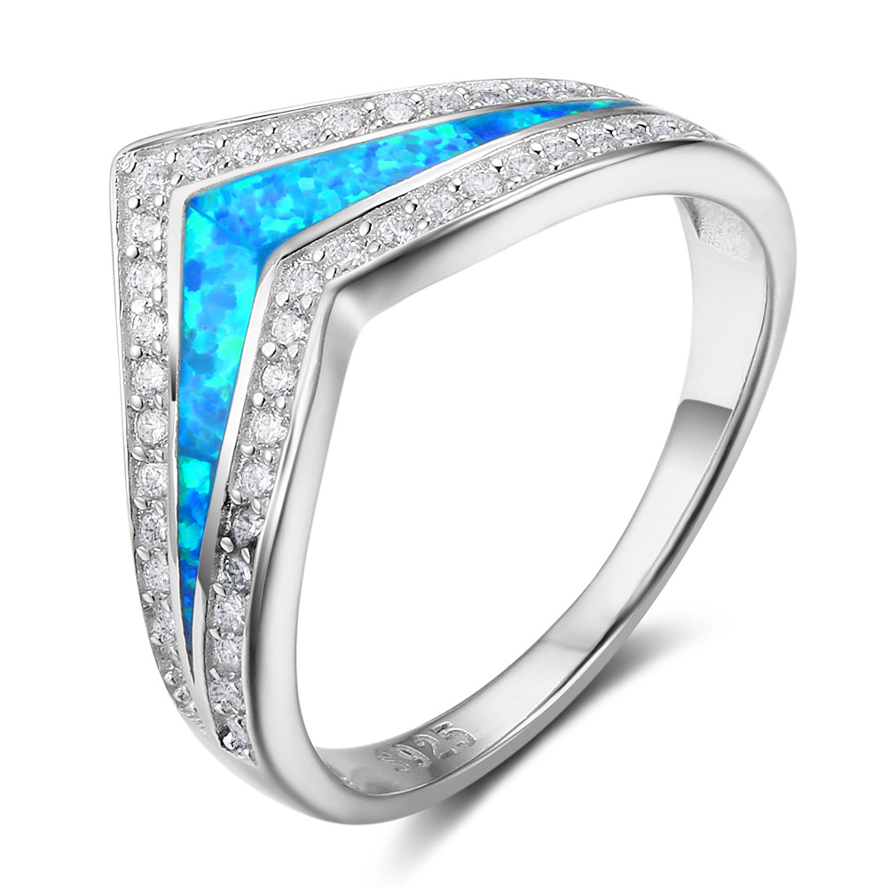 Sotiya Round Cut Opal Contour Band Women's Wedding Ring Sterling Silver-Sotiya