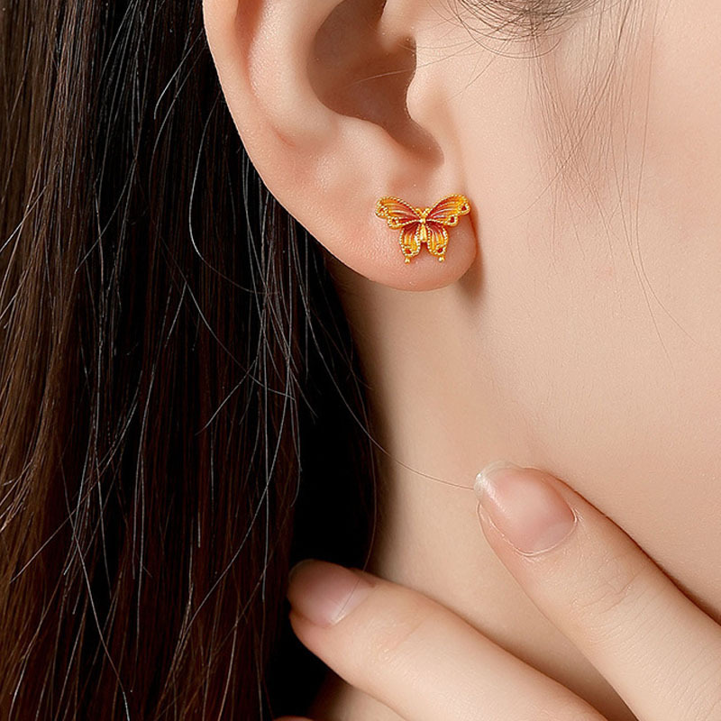 Sotiya Enamel Butterfly Animal Collection Earrings Sterling Silver-Sotiya