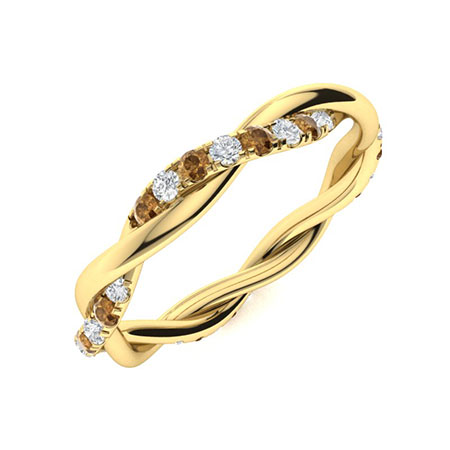 Sotiya Intertwined Vines Round Cut Coffee Eternity Ring Sterling Silver-Sotiya