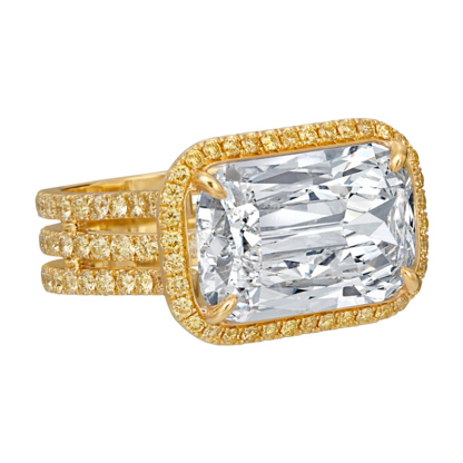 Sotiya Halo Radiant Cut East West Engagement Ring Sterling Silver-Sotiya