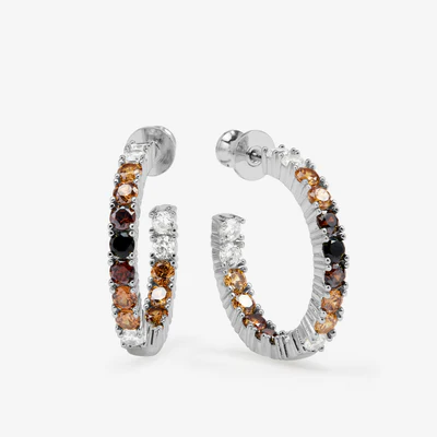 Sotiya Coffee Brown Ombre Hoop Earrings Sterling Silver-Sotiya