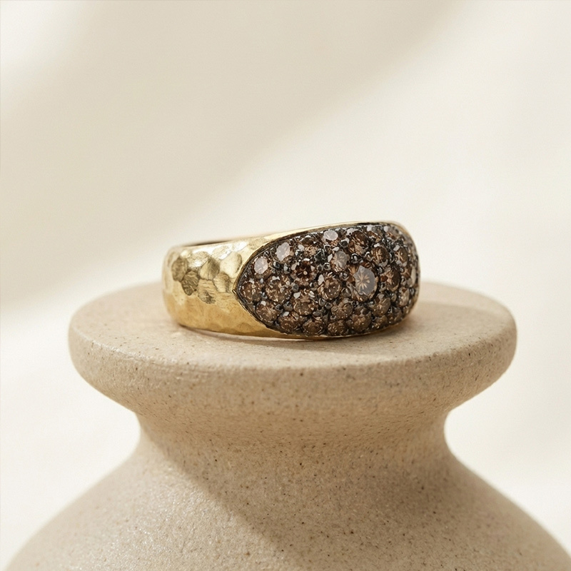 Sotiya Vintage Matte Finish Coffee Wedding Ring Unisex Band Sterling Silver