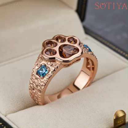 Sotiya Best Buds Chocolate Heart Cut Little Monster Paw Inspired Cocktail Ring Sterling Silver