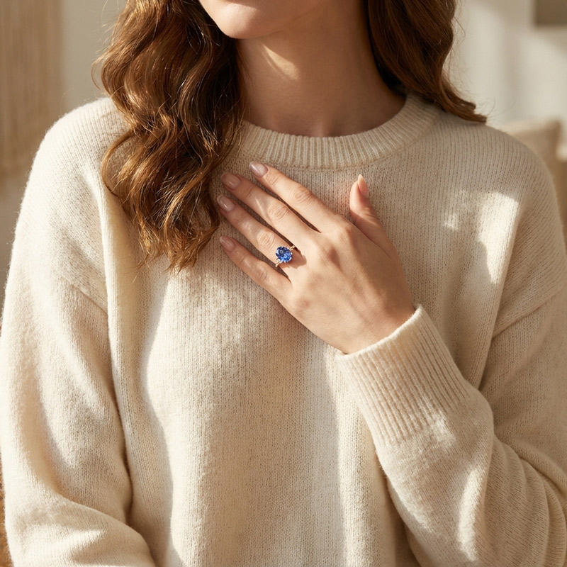 Sotiya Twisted Vine Aquamarine Blue Oval Fantasy Starbrite Cut Engagement Ring Sterling Silver-Sotiya